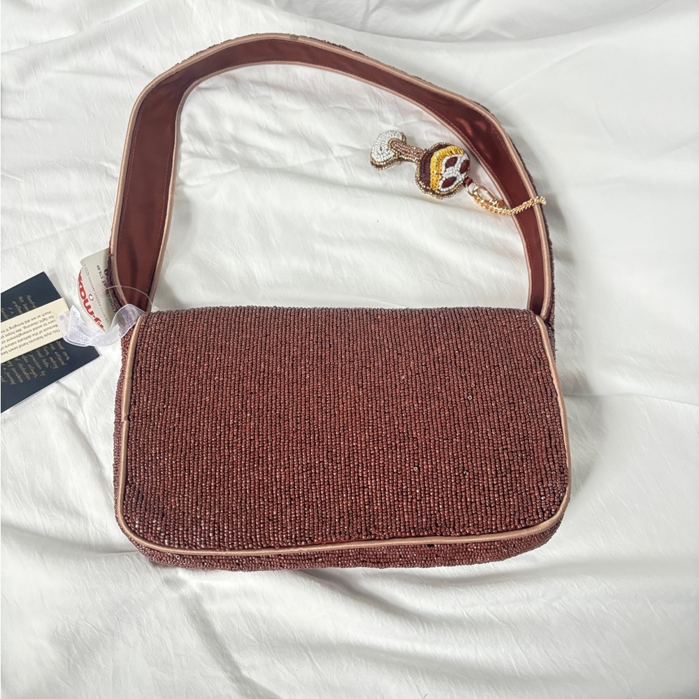 T.J.Maxx Brown Beaded Shoulder Bag - Picture 5 of 6